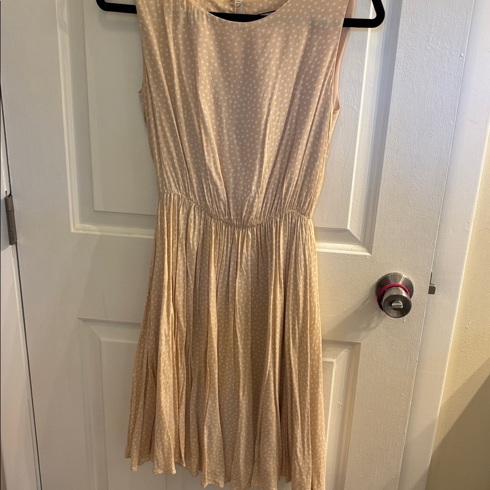 Elegant Cream Polka Dot Dress